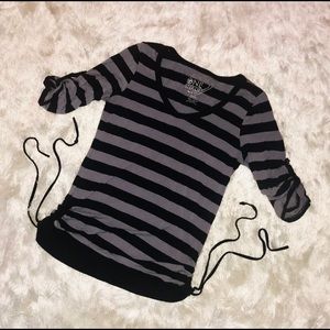 Black & gray striped shirt